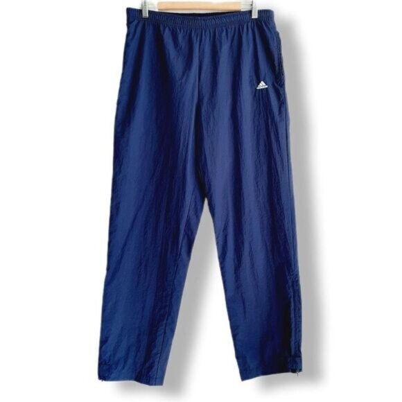ADIDAS Retro Windbreaker Jogger Pants Blue Sz M - Picture 1 of 9